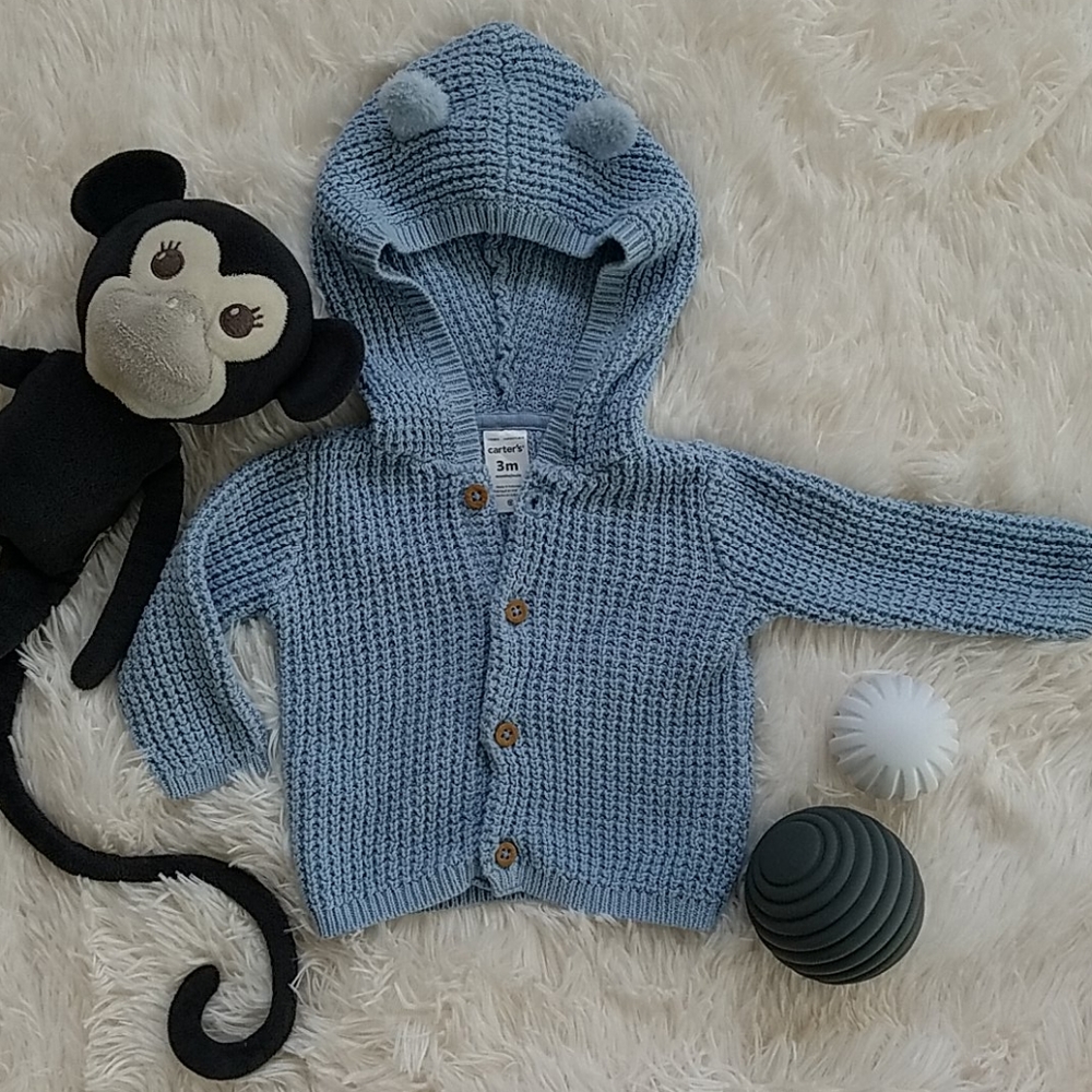 Knit cotton baby sweater